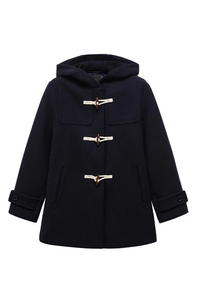 Mango Women's Hooded Wool Coat In Dark Navy