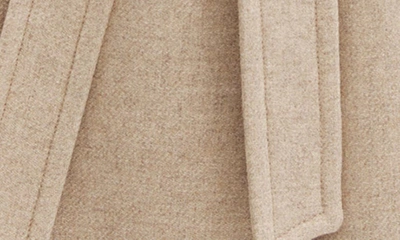 Shop Mango Belted Wool Blend Coat In Medium Brown