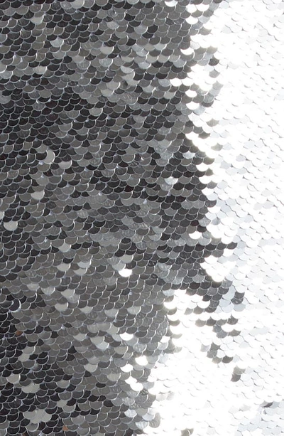 Laquan Smith Sequin Mock Neck Crop Top In Silver