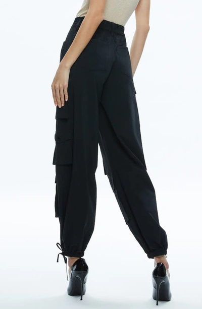 Shop Alice And Olivia Alice + Olivia Olympia Mr. Baggy Cargo Pants In Black