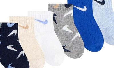 Shop Nike Assorted 6-pack Ankle Socks In Midnight Navy
