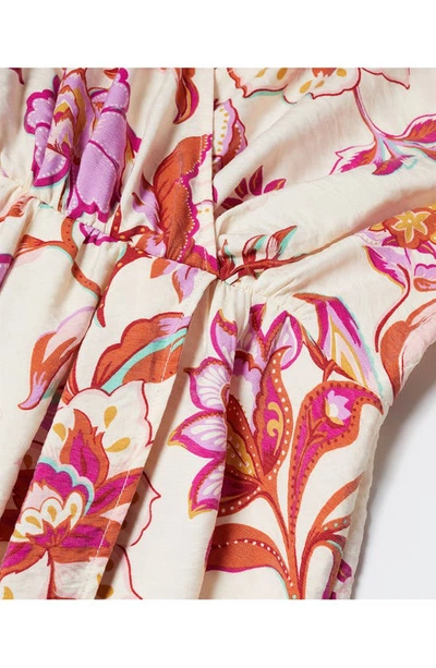 Mango Floral Wrap Dress Off White In Off White