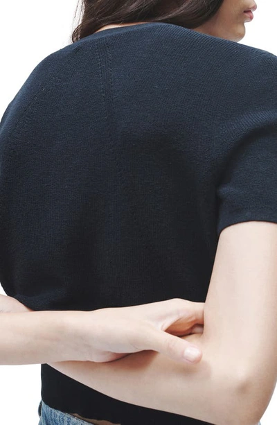 Rag & Bone Short-sleeve Knit Cardigan In Black