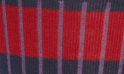 Shop Paul Smith Errol Stripe Cotton Blend Crew Socks In Navy