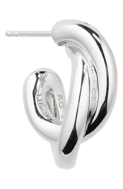 Shop Lie Studio The Diana Hoop Earrings In 925 Sterling Silver