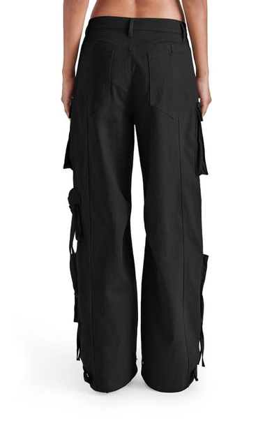 Shop Steve Madden Duo Wide Leg Cargo Pants In Black