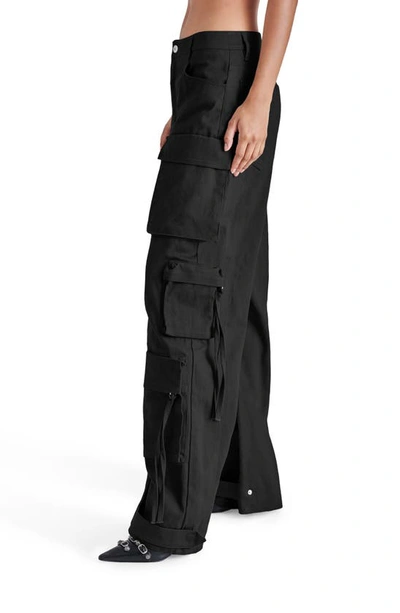 Shop Steve Madden Duo Wide Leg Cargo Pants In Black