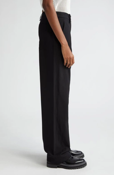 Shop Proenza Schouler Otis Stretch Twill Straight Leg Pants In Black