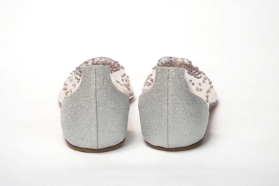 Shop Christian Louboutin Silver Crystals Flat Point Toe Women's Shoe