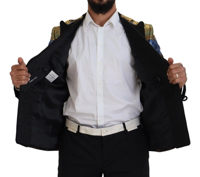 Dolce & Gabbana Gold Lurex Double Breasted Jacket Blazer In Gold