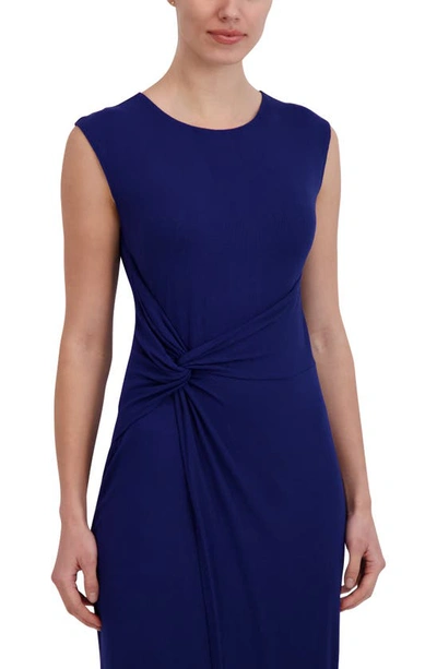 Shop Laundry By Shelli Segal Knot Front Midi Dress In Navy
