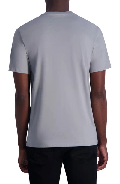Shop Karl Lagerfeld Paris Rubberized Logo Cotton Graphic T-shirt In Grey