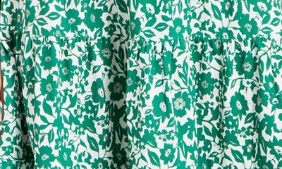 Shop Max Studio Smocked Waist Flutter Sleeve Dress In Dark Green