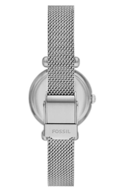 Shop Fossil Tillie Mini Three Hand Quartz Cz Bezel Bracelet Watch, 26mm In Silver