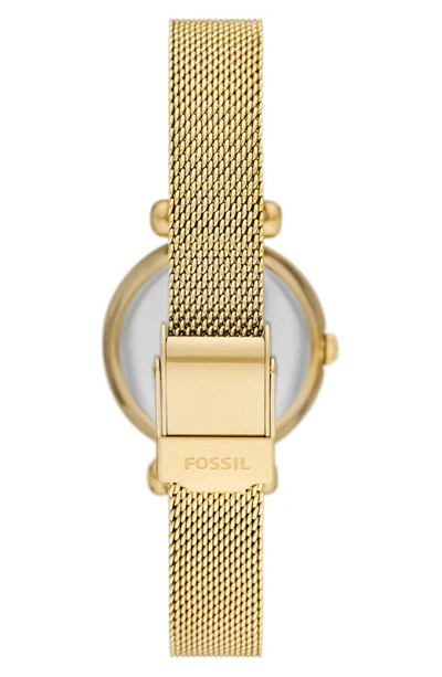 Shop Fossil Tillie Mini Three Hand Quartz Cz Bezel Bracelet Watch, 26mm In Gold