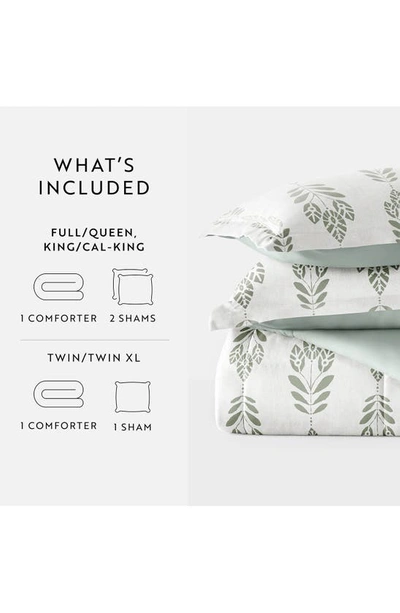Shop Ienjoy Home Folk Leaves Reversible 3-piece Comforter Set In Eucalyptus