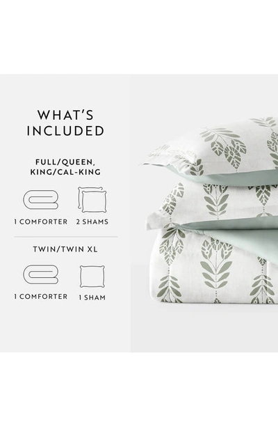 Ienjoy Home Folk Leaves Reversible 3-piece Comforter Set In Eucalyptus