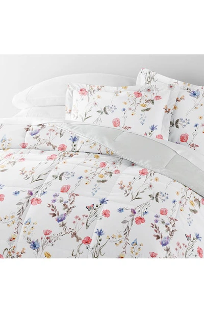 Ienjoy Home Meadow Stripe Reversible 3-piece Comforter Set In Pink