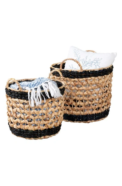 Shop Honey-can-do Set Of 2 Nesting Baskets In Natural/ Black