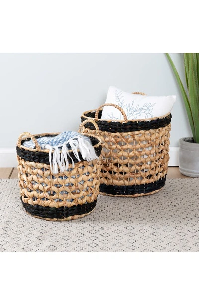 Shop Honey-can-do Set Of 2 Nesting Baskets In Natural/ Black