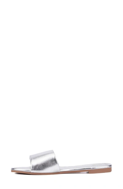 Shop New York And Company Adelle Slide Sandal In Silver