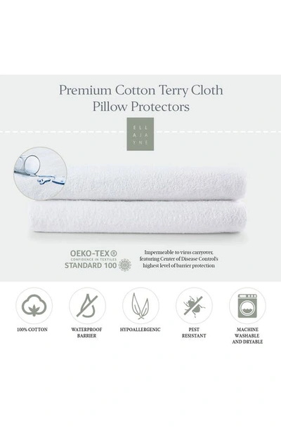 Ella Jayne Home Cotton Terry Cloth Waterproof Pillow Cover In White