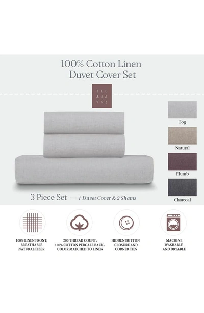 Shop Ella Jayne Home Solid Linen & Cotton 3-piece Duvet Set In Light Grey
