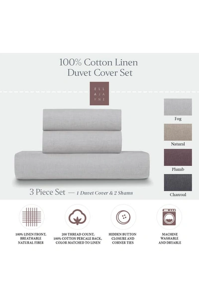 Ella Jayne Home Solid Linen & Cotton 3-piece Duvet Set In Light Grey