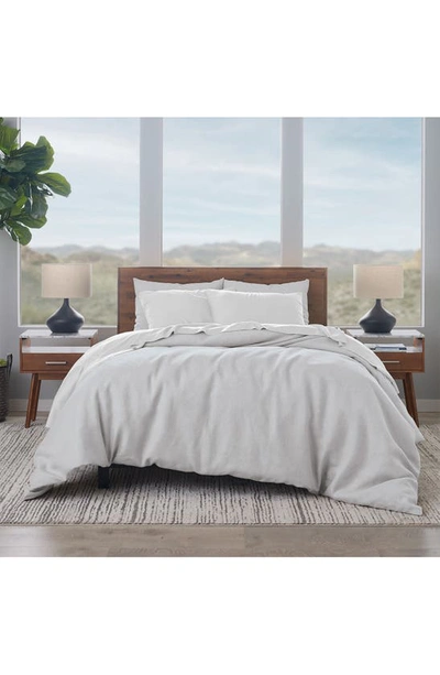 Shop Ella Jayne Home Solid Linen & Cotton 3-piece Duvet Set In Light Grey