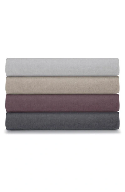 Shop Ella Jayne Home Solid Linen & Cotton 3-piece Duvet Set In Plum
