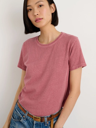 Shop Alex Mill Scout Crewneck Tee In Vintage Wash In Currant