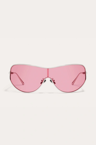 Shop Danielle Guizio Ny Balance Sunglasses In Silver Rose