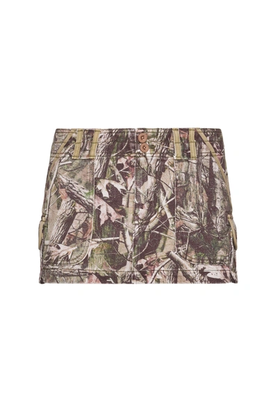 Danielle Guizio Ny Bobcat Camo Tactical Cargo Skirt In Bobcat Camo