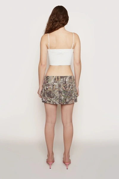 Shop Danielle Guizio Ny Bobcat Camo Tactical Cargo Skirt