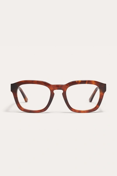 Shop Danielle Guizio Ny Les Glasses In Tortoise Clear