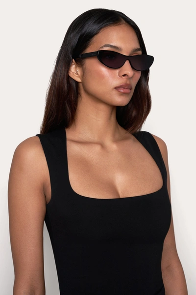 Shop Danielle Guizio Ny Slate Sunglasses In Black Smoke