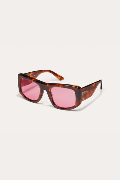 Shop Danielle Guizio Ny Uniform Sunglasses In Tortoise Rose