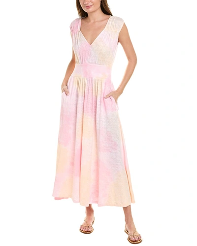 Shop Atm Anthony Thomas Melillo Slub Ribbed Waist Maxi Dress In Pink