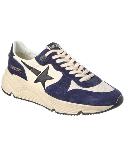 Shop Golden Goose Running Sole Leather & Suede Sneaker In Blue