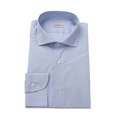 Bagutta Light Blue Cotton Shirt In Blue