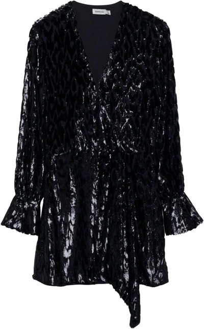 Shop Jonathan Simkhai Women's Long Sleeve Metallic Jacquard Mini Dress In Black