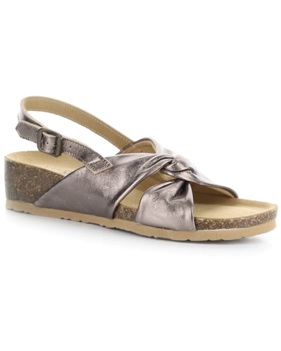 Shop Bos. & Co. Leola Leather Sandal In Gold