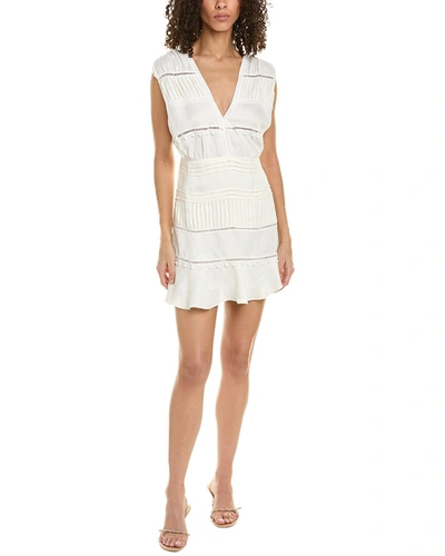 Shop Iro Plunging Linen-blend Mini Dress In White