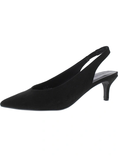 Shop Find. Connie Womens Faux Suede Slip-on Slingback Heels In Black