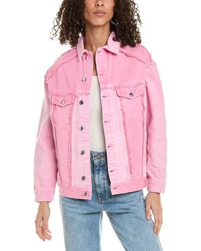 Shop Iro Denim Jacket In Pink