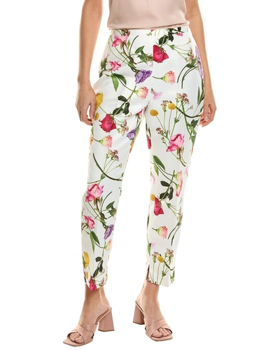 Ted Baker Ziaaht Floral Narrow Leg Trousers In White