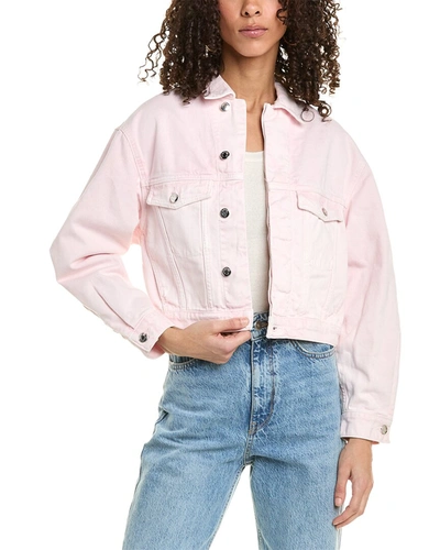 Shop Iro Laced Denim Jacket In Pink