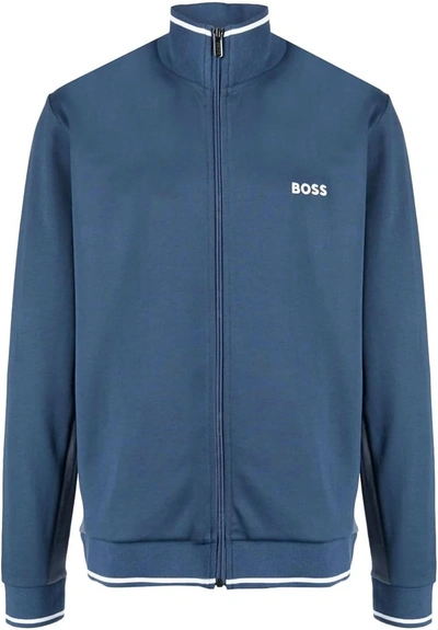 Shop Hugo Boss Men's Tracksuit Jacket In Blue