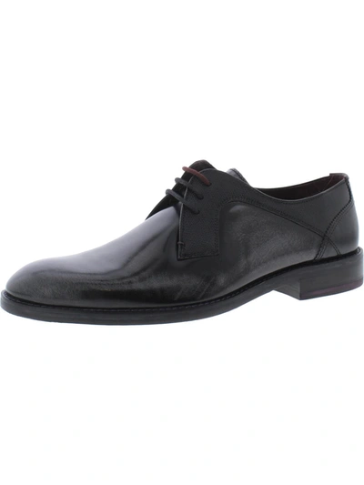 Shop Ted Baker Mens Leather Lace-up Oxfords In Black