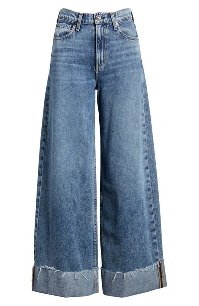 Shop Rag & Bone Sofie Cuffed High Waist Wide Leg Jeans In Pebbles